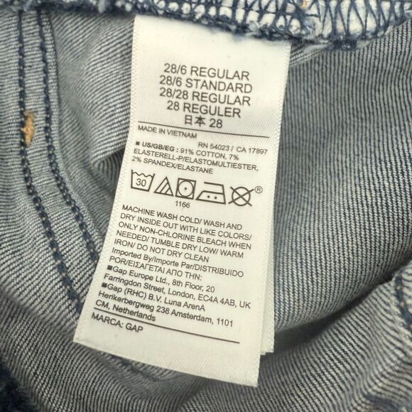 GAP True Skinny High Rise 28 / 6 Regular Medium Indigo Blue Jeans EUC B40 - Picture 5 of 6